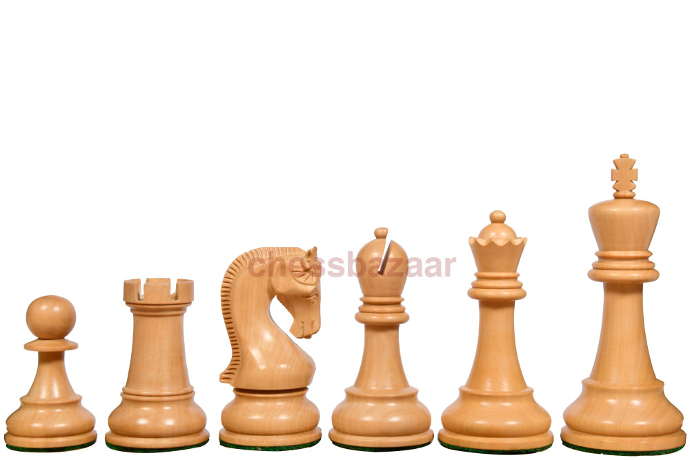 Die Leningrader Schachfiguren aus Holz in Keulengröße aus Sheesham-Holz (goldener Palisander) und Buchsbaum – 4,0 Zoll King