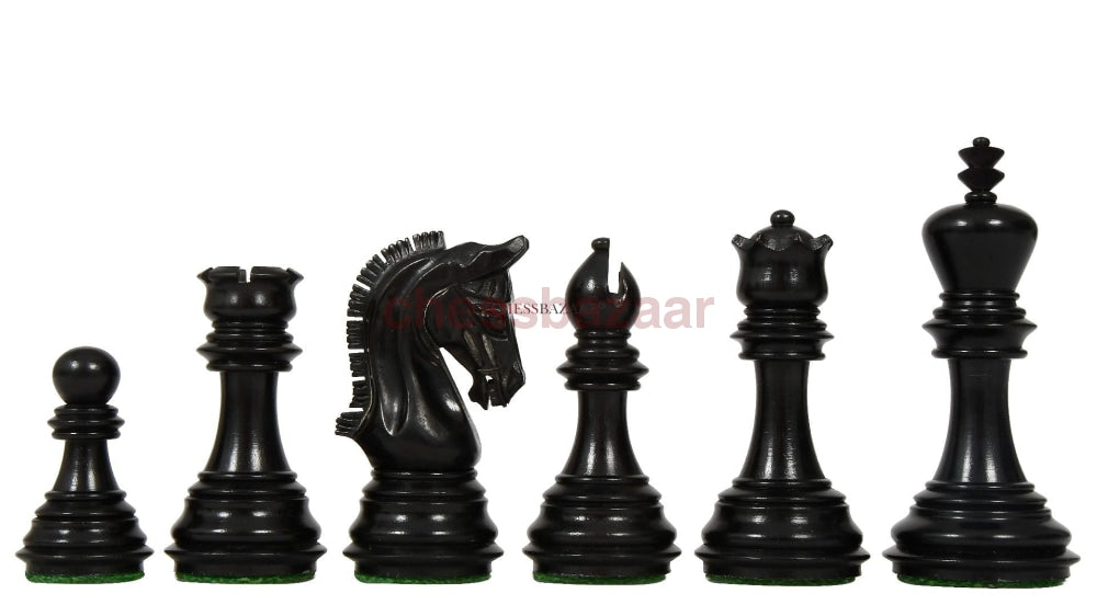 Die neuen gewichteten imperialen Schachfiguren aus echtem Ebenholz und Buchsbaum – 3,75 Zoll König mit zusätzlichen Damen