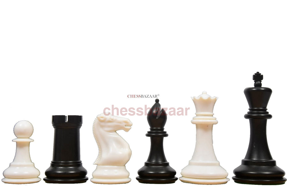 Die professionellen Schachfiguren der Staunton-Serie aus schwarz gefärbtem und elfenbeinweißem Vollkunststoff – 3,75 Zoll King
