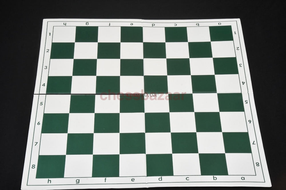 Doppelt klappbares Turnier-Schachbrett aus PVC mit algebraischer Notation in den Farben Grün und Weiß, 20