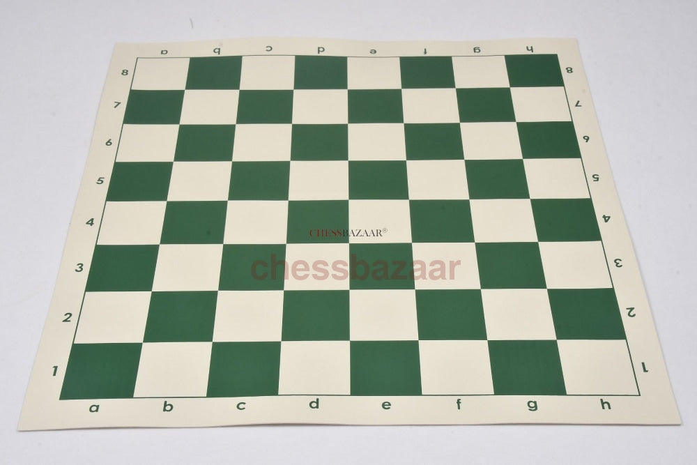 Einfaches Turnier-Schachbrett Aus Vinyl Zum Aufrollen Mit Algebraischer Notation In Den Farben Grün