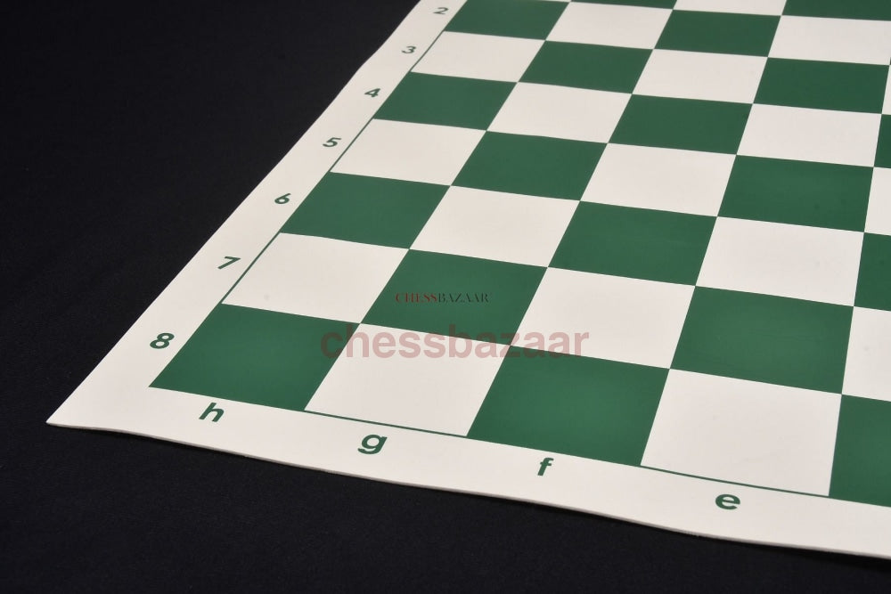 Einfaches Turnier-Schachbrett Aus Vinyl Zum Aufrollen Mit Algebraischer Notation In Den Farben Grün
