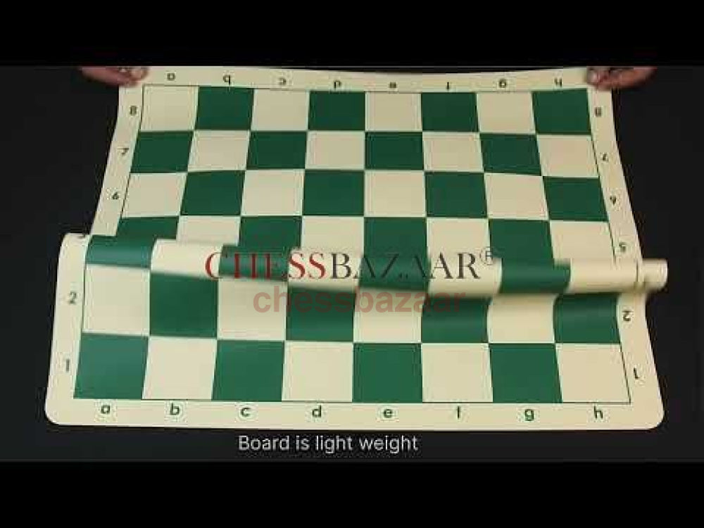Einzigartiges, flexibles, aufrollbares Schachbrett aus Silikon mit algebraischer Notation in Dunkelgrün und Cremeweiß, 20