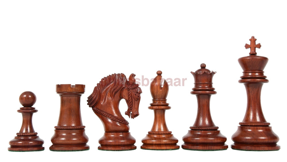 Excalibur Staunton luxus handgeschnizte Schachfiguren aus Rosenholz und Buchsbaumholz – KH 118 mm