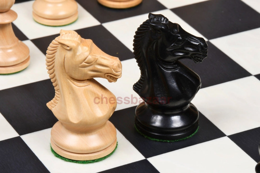 Gm Blitz Staunton Turnier Schachfiguren - Handgeschnitzt Aus Ebenholz Und Buchsbaumholz Kh 95 Mm