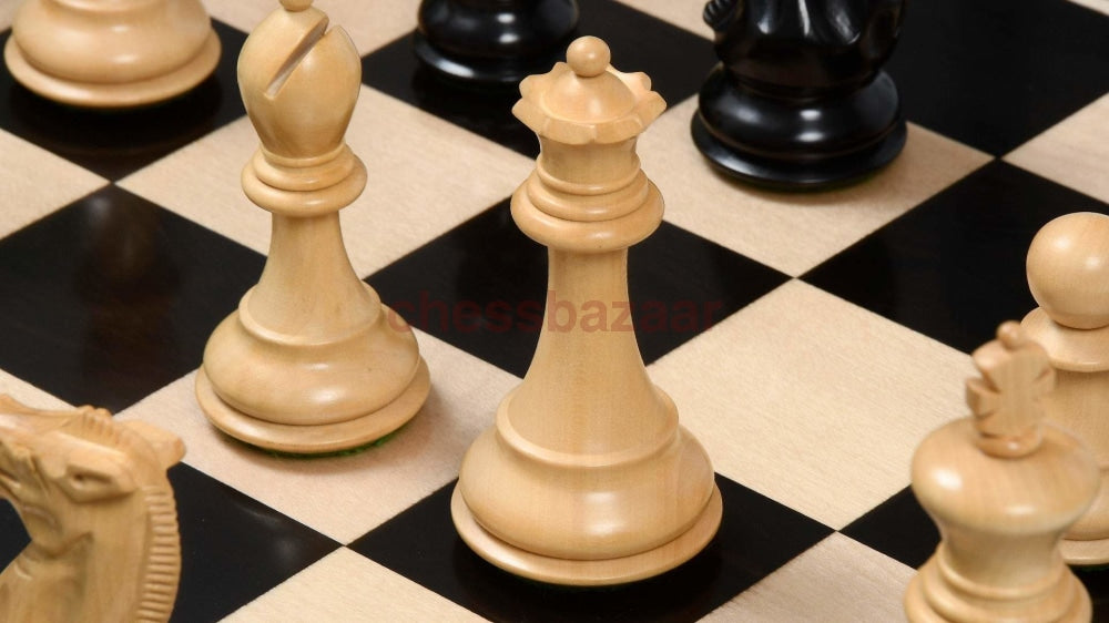 Gold Staunton Schachspiel - Schachfiguren Aus Natur Mit Schachbrett Ebenholz Und Buchsbaumholz Kh