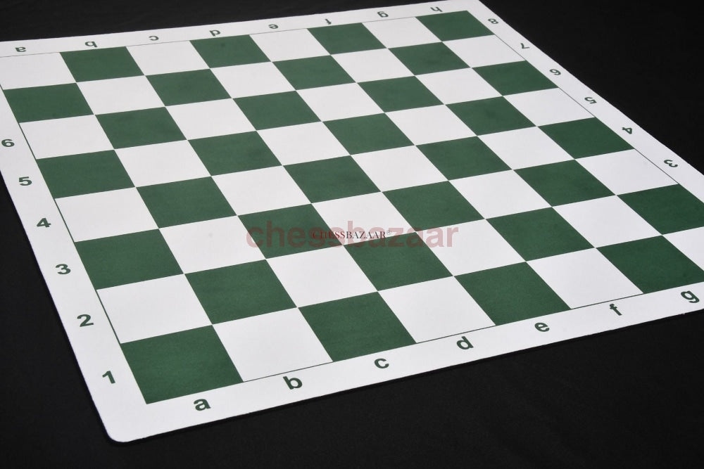 Gummi-Mauspad Aufrollbares Turnier-Schachbrett Mit Algebraischer Notation In Grün Und Weiß 55 9 Cm