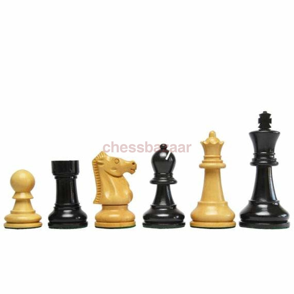 Höchste Staunton Schachfiguren aus schwarz gefärbtem Buchsbaumholz und Natur – KH 98 mm