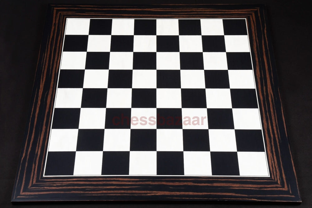 Hölzernes Deluxe-Schachbrett, schwarz gefärbte Pappel und weiß, mit mattem Finish, 22 Zoll – 55 mm