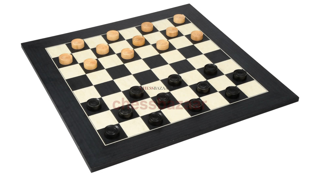 Holz-Dame/Draft-Set Aus Gebeiztem Gefärbtem Buchsbaum Und Natürlichem 35 Mm