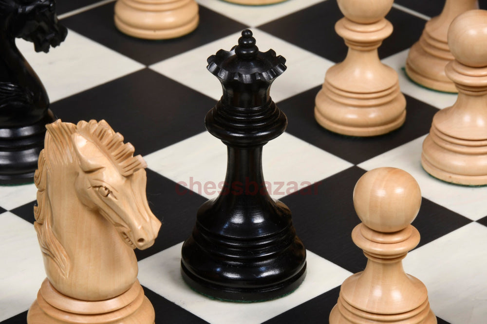 Indisch-Amerikanische Luxus Staunton-Serie: Dreifach Gewichtete Staunton Schachfiguren Aus Ebenholz