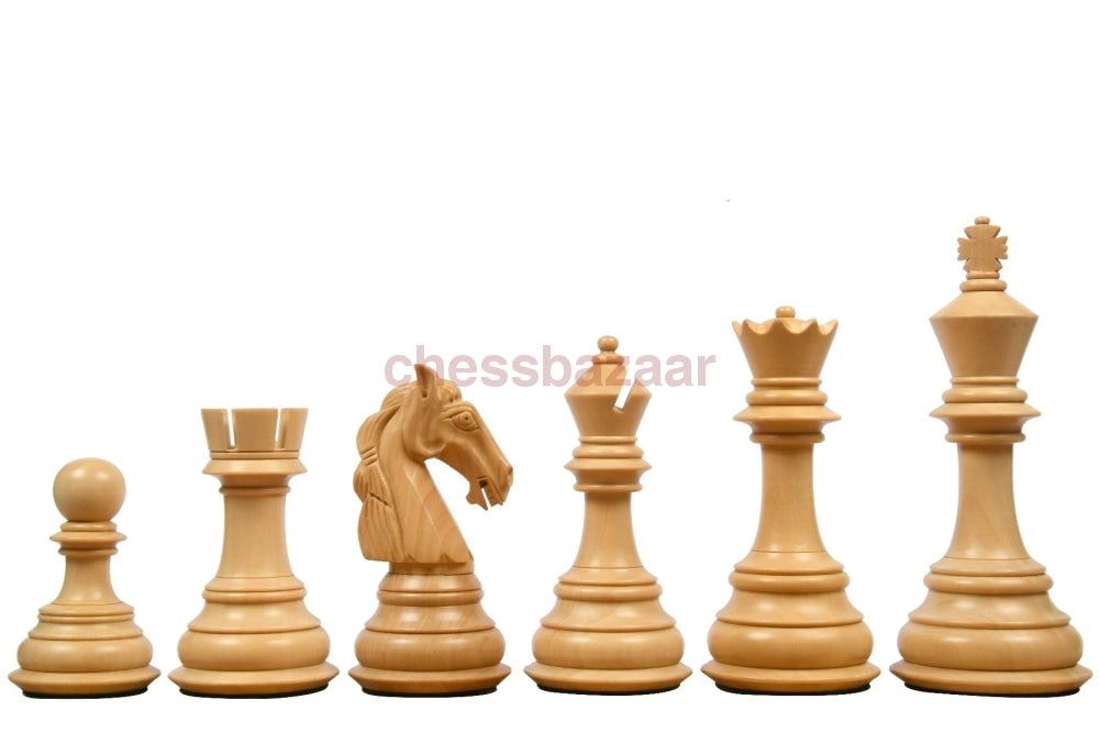 Kolumbianische Luxus Staunton Schachfigurenserie :  Dreifach beschwerte Staunton handgedrechselten Schachfiguren aus Ebenholz und Buchsbaumholz – König 115 mm