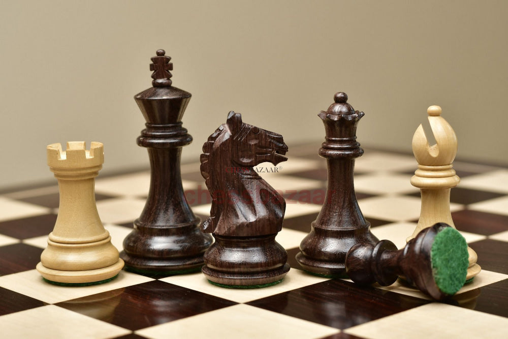Kombination Aus The Fierce Knight Staunton-Schachfiguren Indischem Palisander Und Buchsbaum Mit