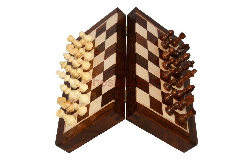 Lackiertem - Reise Schachspiel Aus Holz Chessbazaar Indien Schachbuch Mit Fächern 25 4 Cm