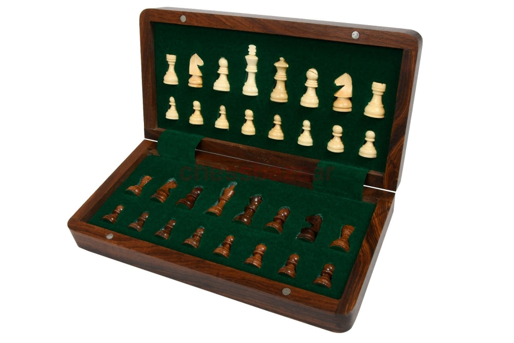 Lackiertem - Reise Schachspiel Aus Holz Chessbazaar Indien Schachbuch Mit Fächern 25 4 Cm