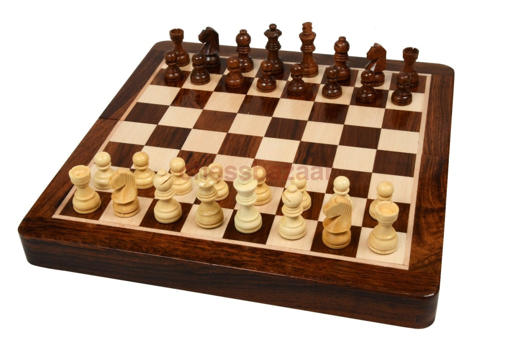 Lackiertem - Reise Schachspiel Aus Holz Chessbazaar Indien Schachbuch Mit Fächern 25 4 Cm