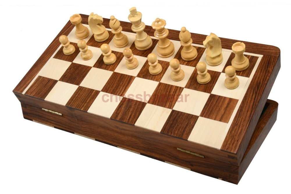 Lackiertem Reise Schachspiel Aus Holz Chessbazaar Indien Schachbuch Mit Fächern 30 Cm