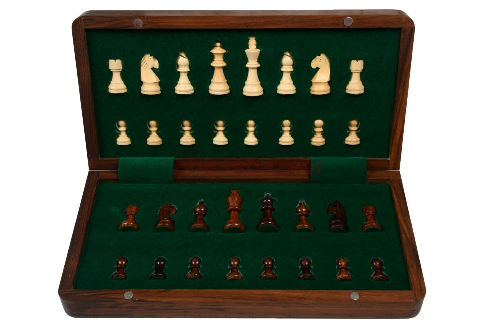 Lackiertem Reise Schachspiel Aus Holz Chessbazaar Indien Schachbuch Mit Fächern 30 Cm