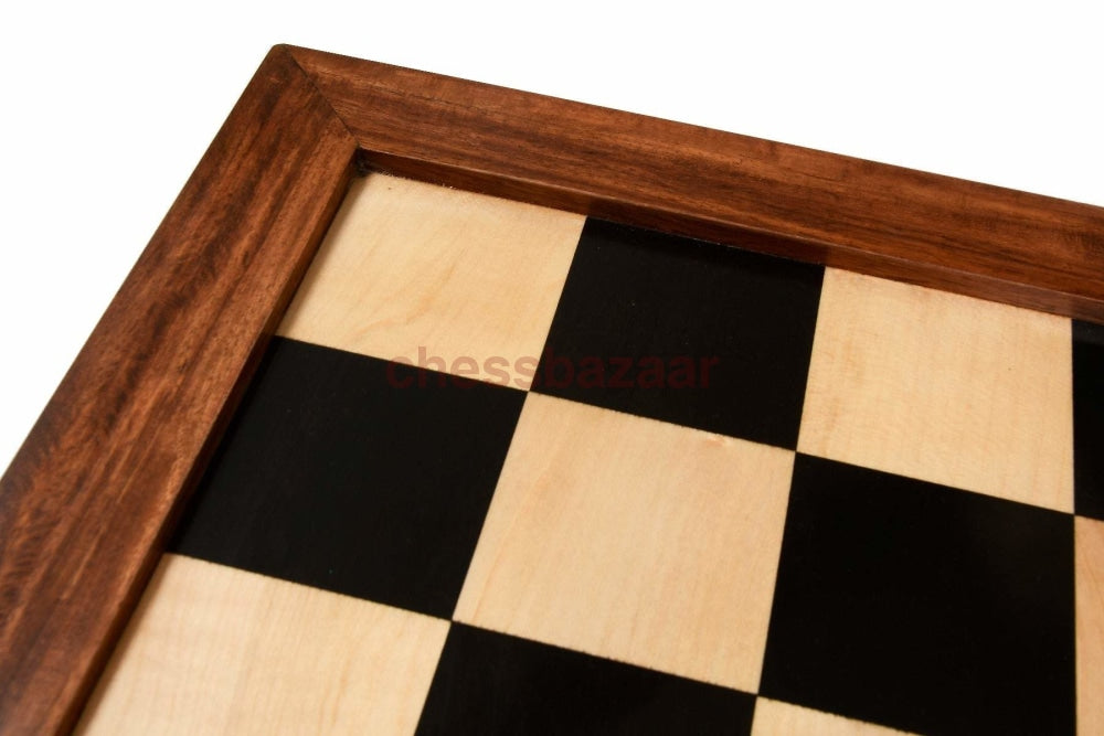 Luxus Indisches schönes Schachbrett aus Ebenholz und Sheeshamholz – Feldgröße 60 mm