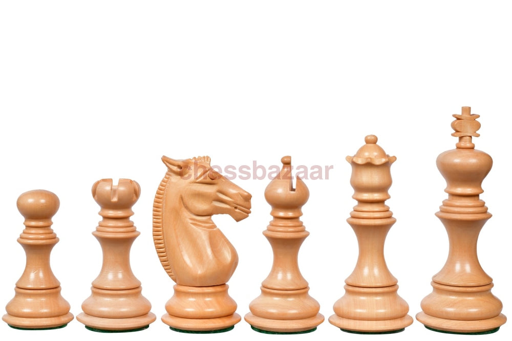 Meghdoot Staunton-Serie: Indische Handarbeit Staunton Schachfiguren aus Ebenholz und Buchsbaumholz  – König 82 mm