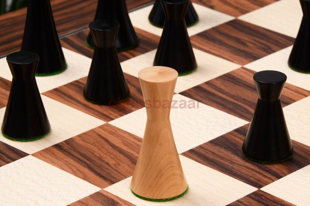 Minimalist Series Midnight Contemporary Chess Pieces Aus Ebonisiertem Buchsbaumholz 3 5 King