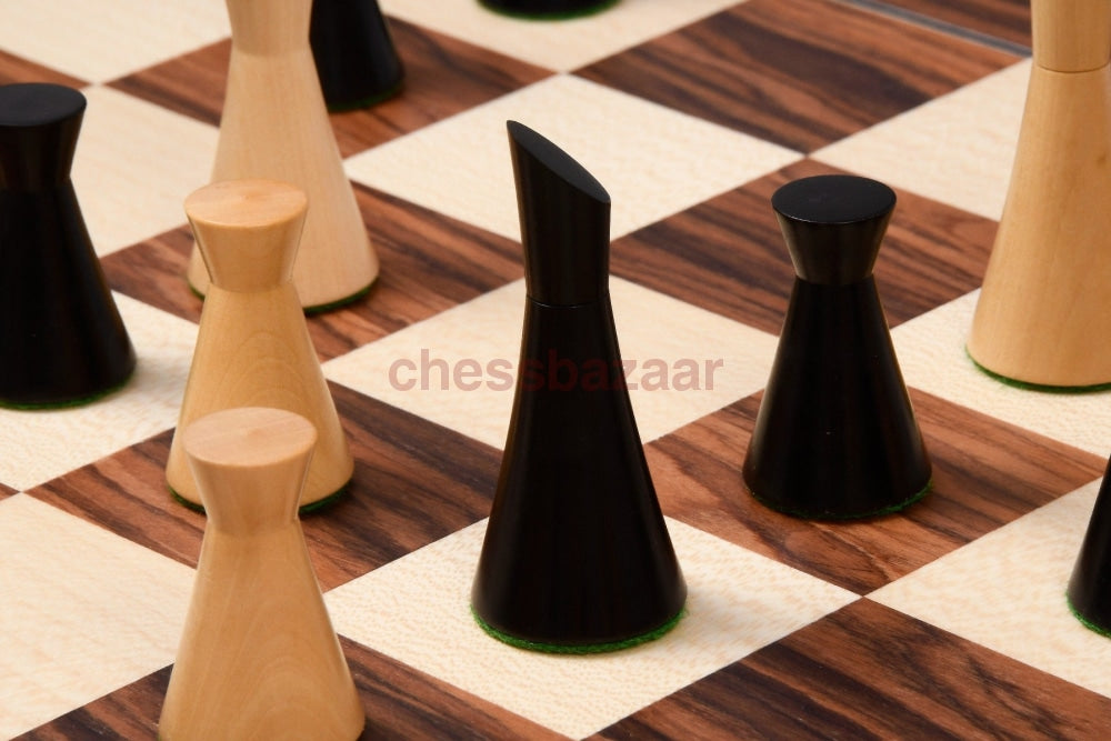 Minimalist Series Midnight Contemporary Chess Pieces Aus Ebonisiertem Buchsbaumholz 3 5 King