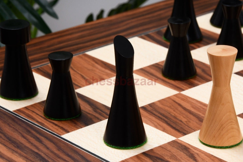 Minimalist Series Midnight Contemporary Chess Pieces Aus Ebonisiertem Buchsbaumholz 3 5 King