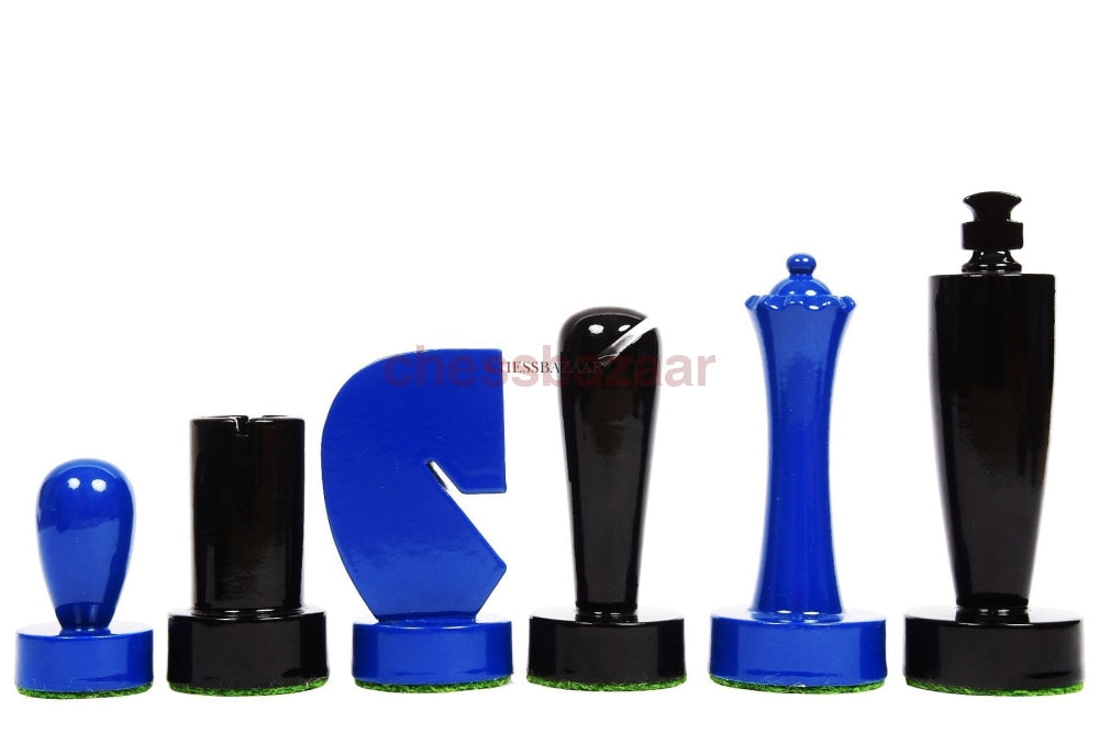 Moderne minimalistische Schachfiguren der Berliner Serie aus bemaltem Buchsbaumholz – 3,7