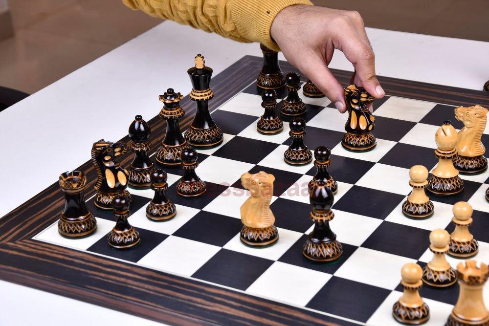 Parker Geflammte Staunton Schachfiguren Handgedrechselt Aus Buchsbaumholz Kh 99 Mm