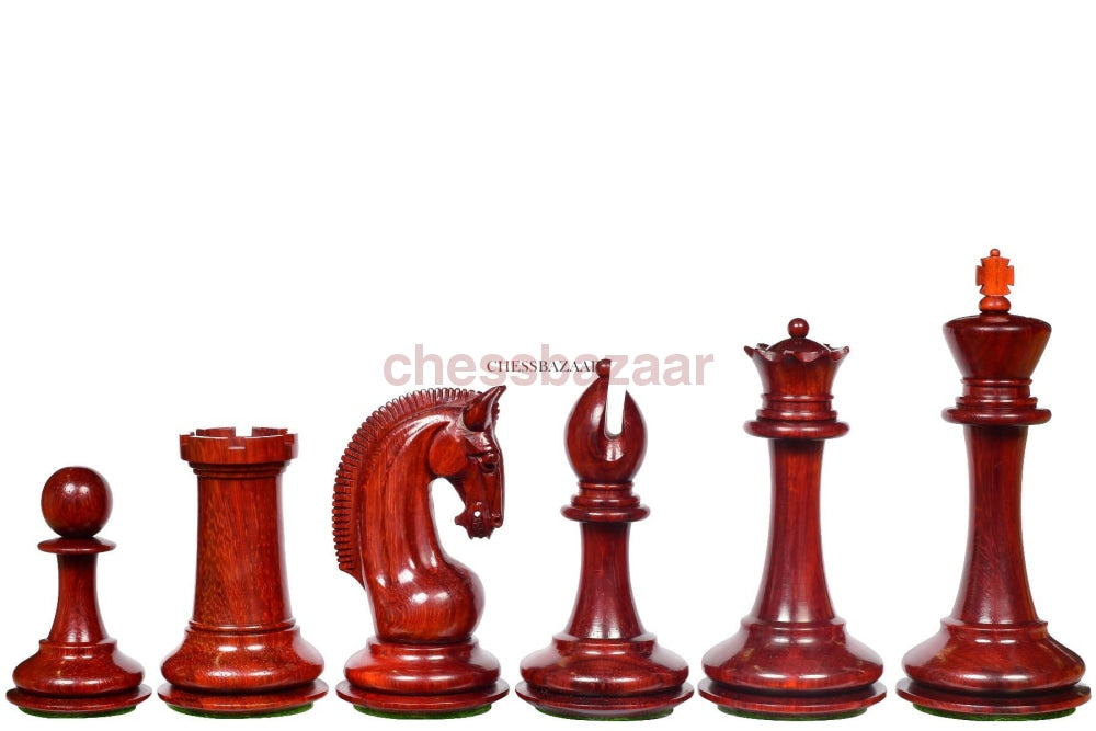 Red Rum luxus Staunton Schachfiguren - Dreifach beschwerte handgeschnitzten Schachfiguren 4 Damen aus Buchsbaumholz und Rosenholz - KH 112 mm