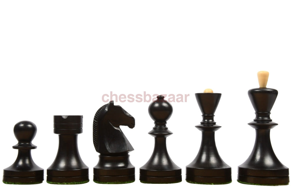 Replik russische (Sowjet-Ära) Schachfiguren  aus eingefärbtem Buchsbaumholz und Natur – KH 95 mm
