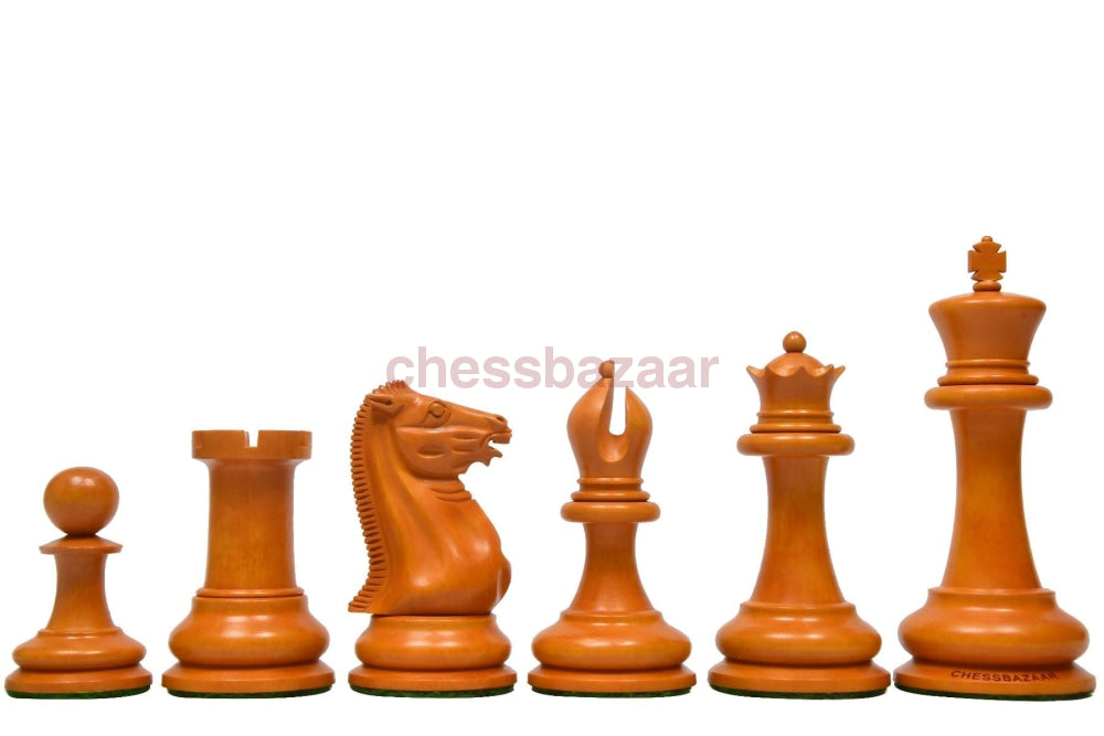 Reproduzierte 1851 Morphy Chess Pieces Only V2.0 in Ebenholz / Antik-Box-Holz mit King-Side-Prägung – 4,4