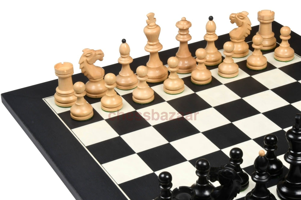 Reproduzierte 1950 Bohemia Vintage Staunton Schachfiguren Aus Schwarz Gebeiztem Buchsbaumholz Mit