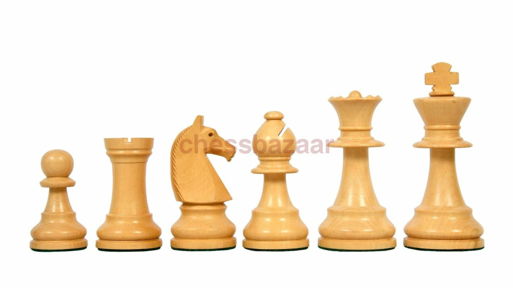 Reproduzierte 90er Jahre französische Chavet Schachfiguren: Eingefärbte handgefertigten Schachfiguren aus  Buchsbaumholz – KH 93 mm