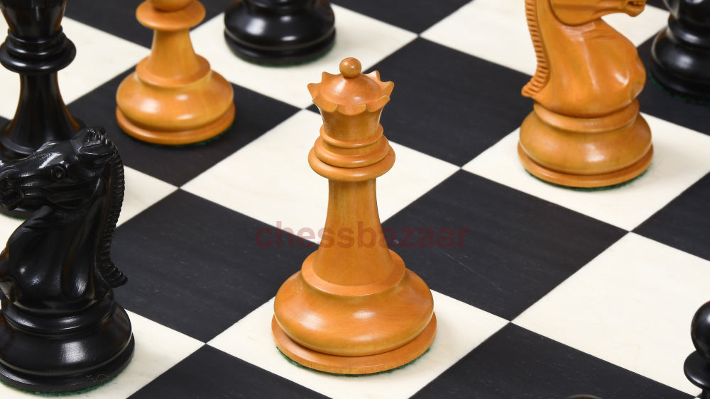Reproduzierte Antike 1900 Marshall Staunton Muster Schachfiguren In Ebenholz/antik Box Holz Mit King