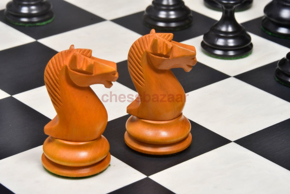 Reproduzierte B & Co. 1860 Staunton Schachfiguren Aus Ebenholz Und Veraltetem Buchsbaumholz Kh 100