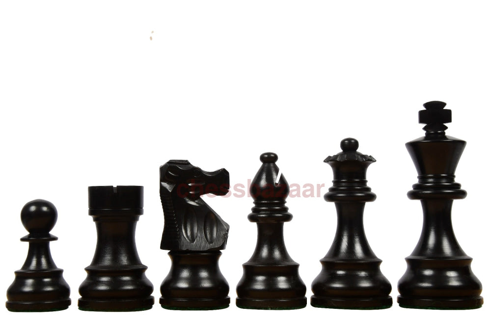 Reproduzierte französische Lardy Staunton Schachfiguren: Eingefärbte handgefertigten Schachfiguren aus  Buchsbaumholz – König 95mm