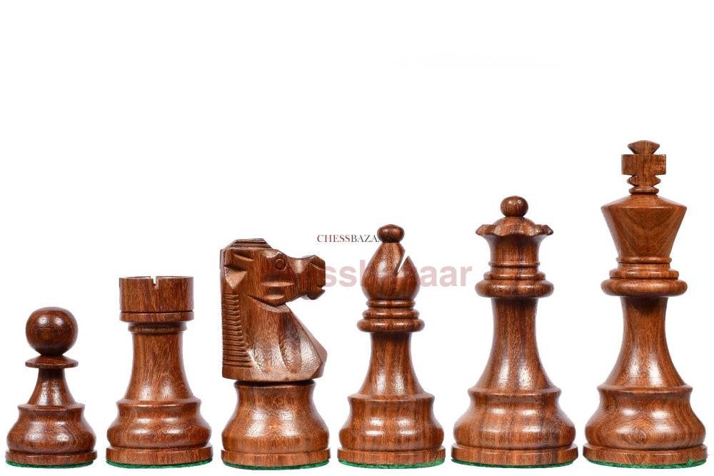 Reproduzierte französische Lardy Staunton Schachfiguren: Handgefertigte Schachfiguren aus Sheeshamholz und Buchsbaumholz – König 95mm