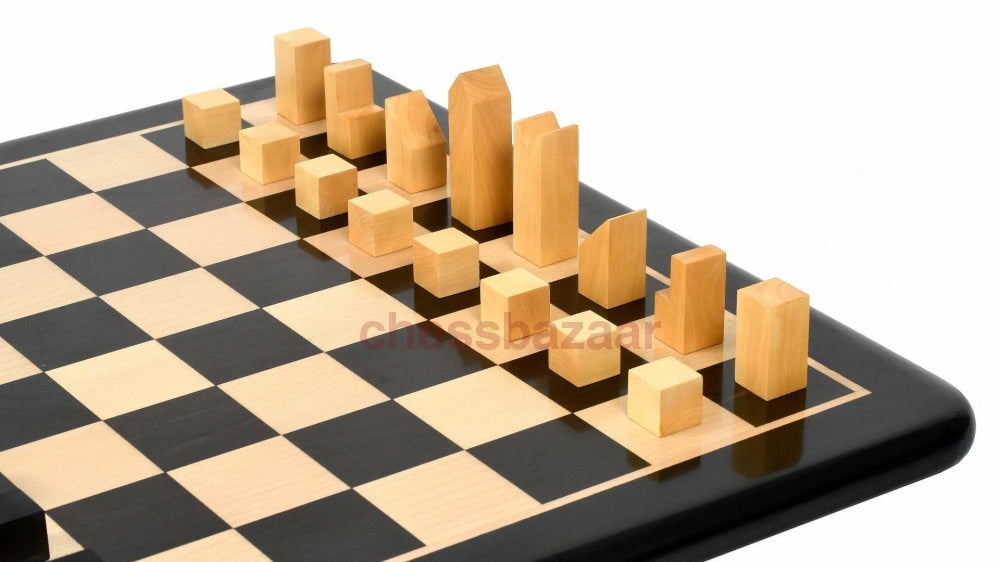 Reproduzierte Minimalistische Lanier Graham Schachfiguren Von 1966 Aus Ebonisiertem Buchsbaumholz