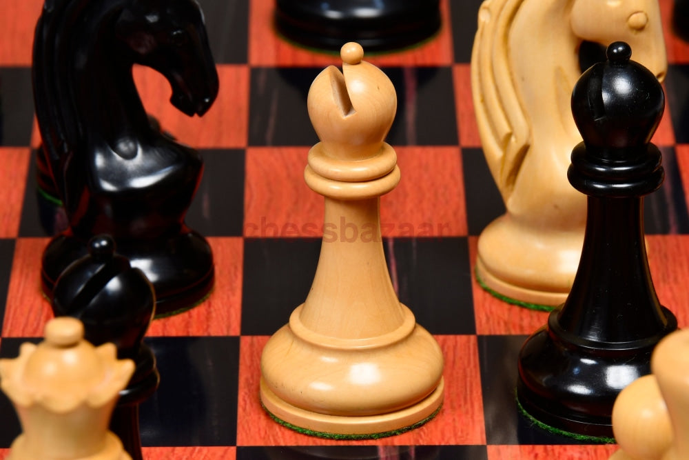 Reproduzierte Piatigorsky Cup Staunton handgeschnitzten Schachfiguren aus Ebenholz und Buchsbaumholz -  KH 108 mm