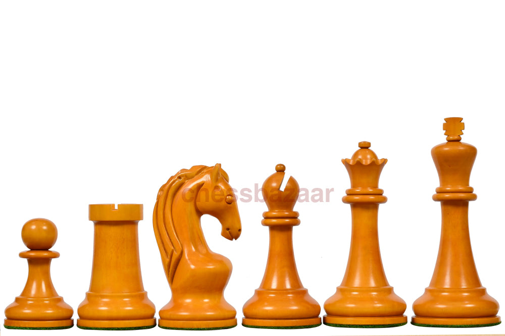 Reproduzierte Piatigorsky Cup Staunton handgeschnitzten Schachfiguren aus Ebenholz und veraltetem Buchsbaumholz -  KH 108 mm