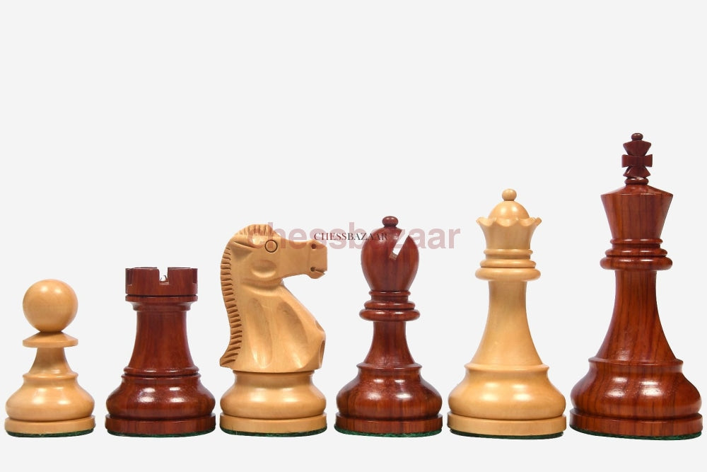 Reproduzierte Schachfiguren der Reykjavik Championship Series von 1972 aus Knospen-Palisander und Buchsbaum – 3,7