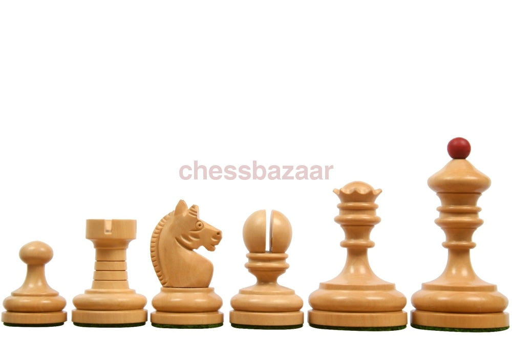 Reproduzierte Vintage 1930 Deutscher Knubbel Schachfiguren Aus Natur Kh 74 Mm (Blutrot - Purpurrot
