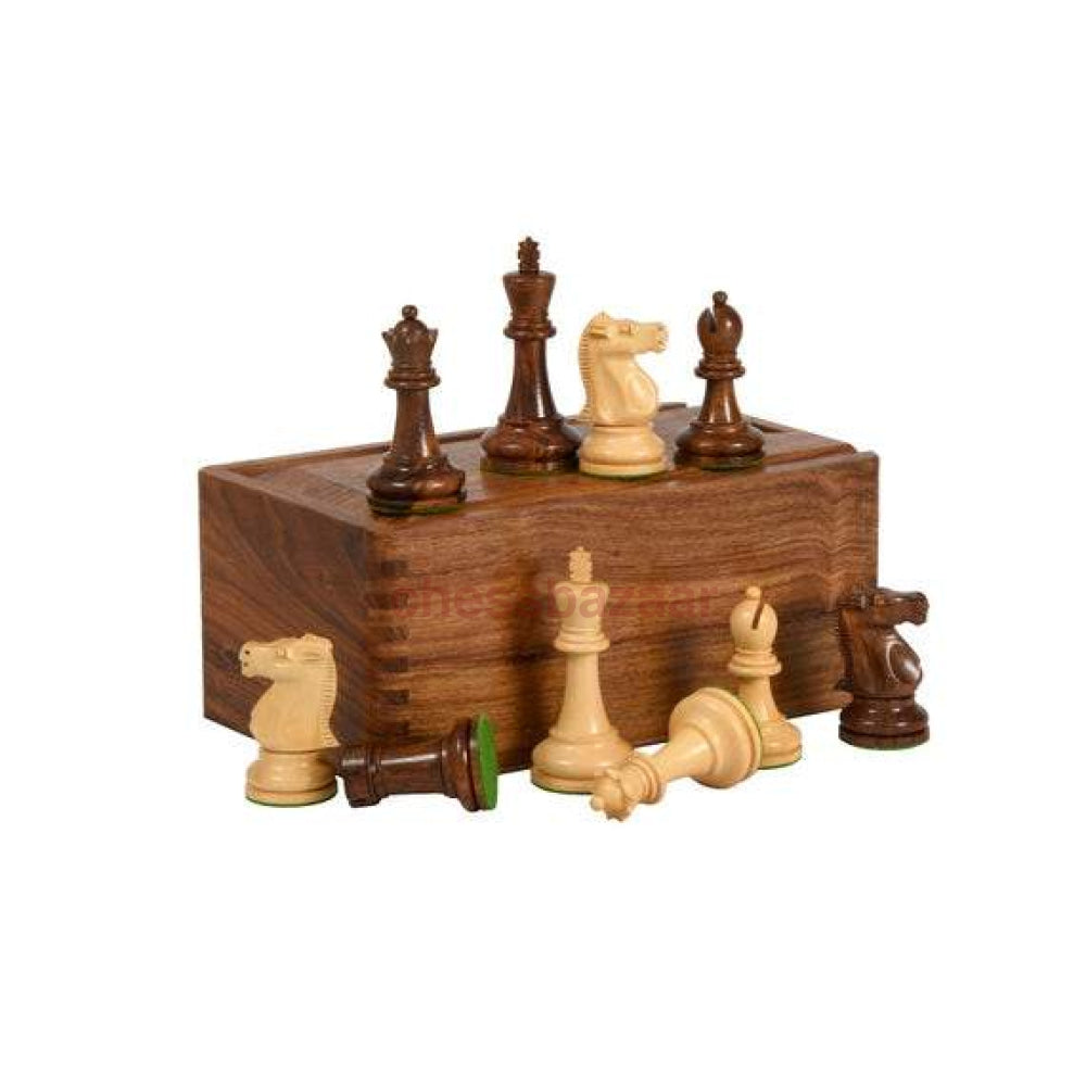 Schachset - Spasski-Fischer Staunton Turnierschachfiguren Aus Sheeshamholz Und Natur Kh 95 Mm Mit