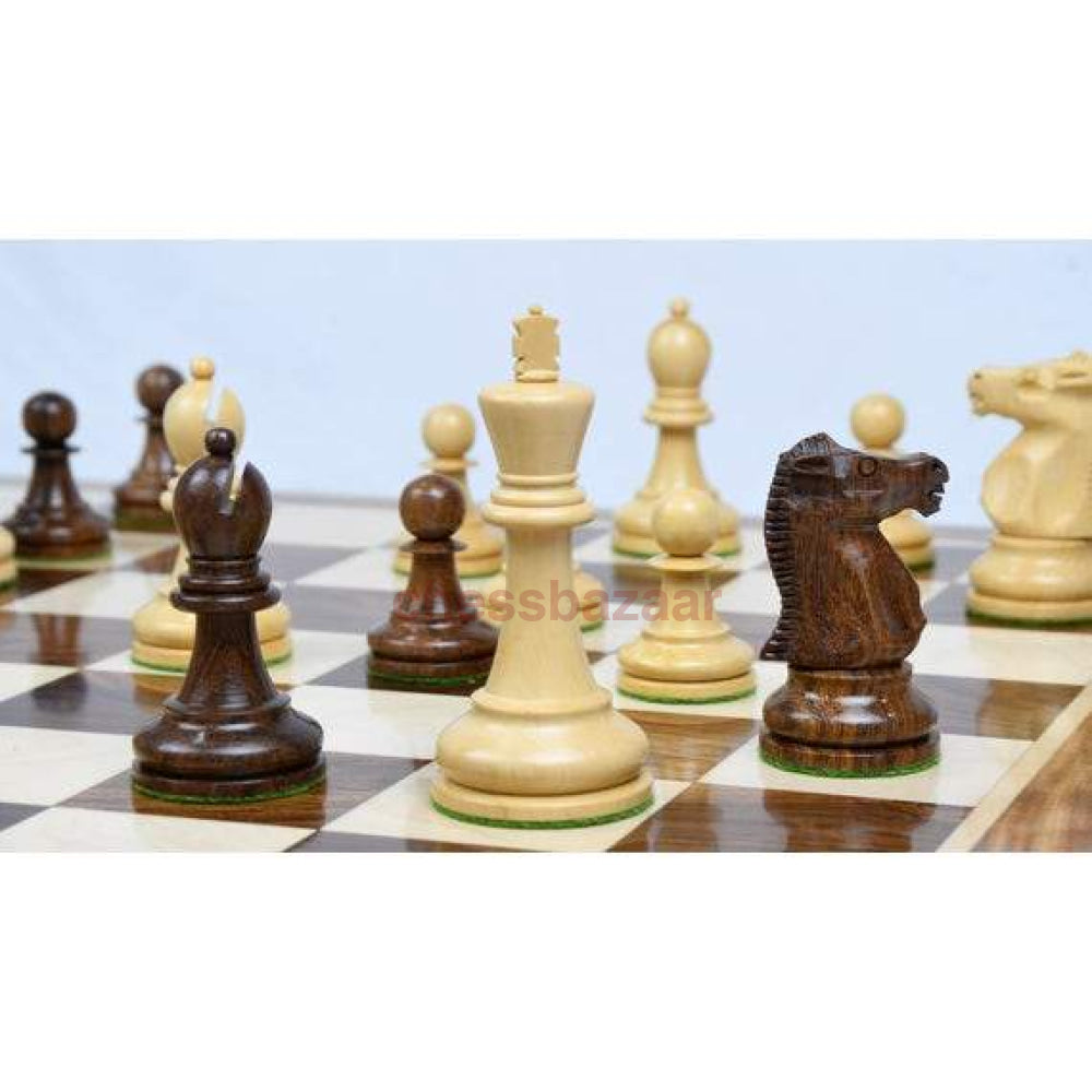 Schachset - Spasski-Fischer Staunton Turnierschachfiguren Aus Sheeshamholz Und Natur Kh 95 Mm Mit