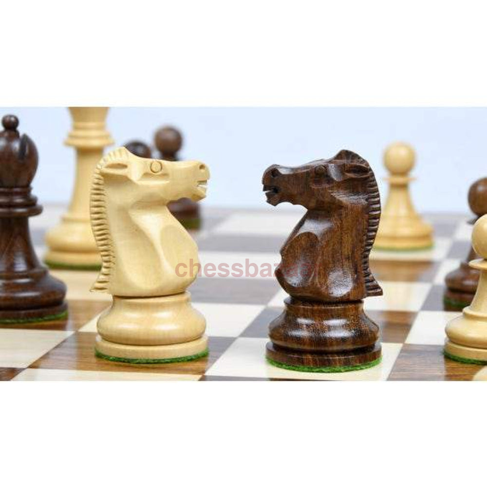 Schachset - Spasski-Fischer Staunton Turnierschachfiguren Aus Sheeshamholz Und Natur Kh 95 Mm Mit