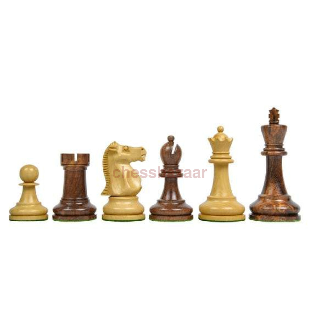 Schachset - Spasski-Fischer Staunton Turnierschachfiguren Aus Sheeshamholz Und Natur Kh 95 Mm Mit