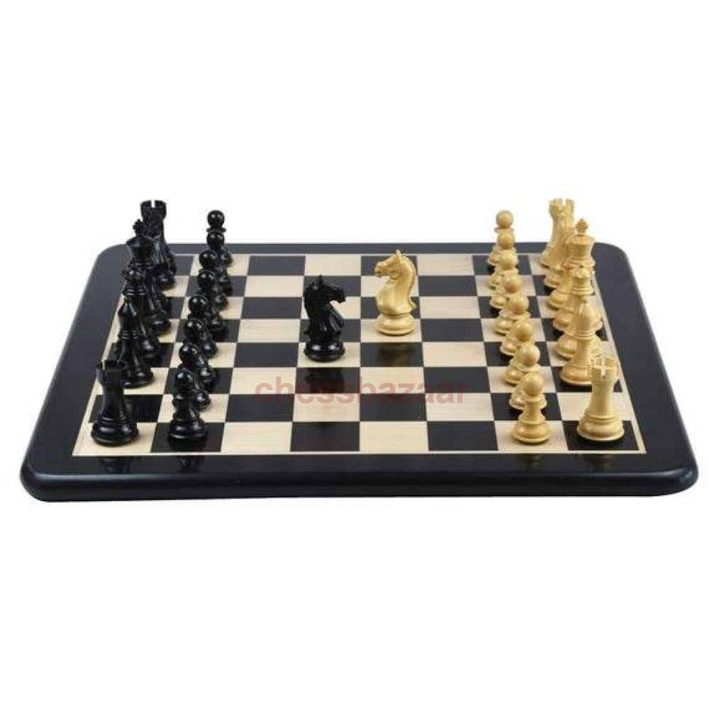 Schachspiel - Fierce Knight gewichtete Staunton handgeschnitzten Schachfiguren  aus gebeiztem Buchsbaumholz  und ein Schachbrett mit FG 55 mm
