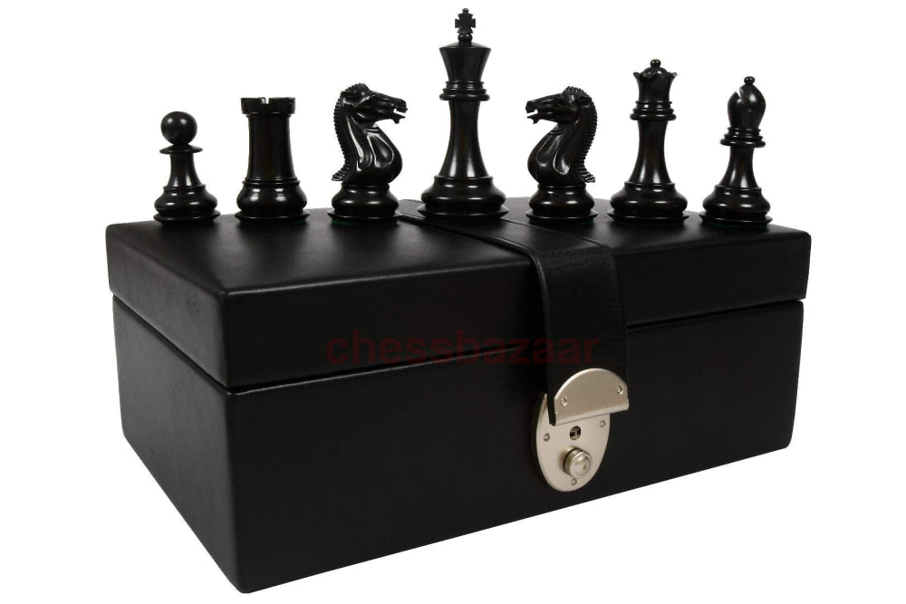 Schachspiel Moderne Staunton handgedrechselten Schachfiguren aus Ebenholz und Buchsbaumholz – KH 95 mm Mit Einer Aufbewahrungsbox