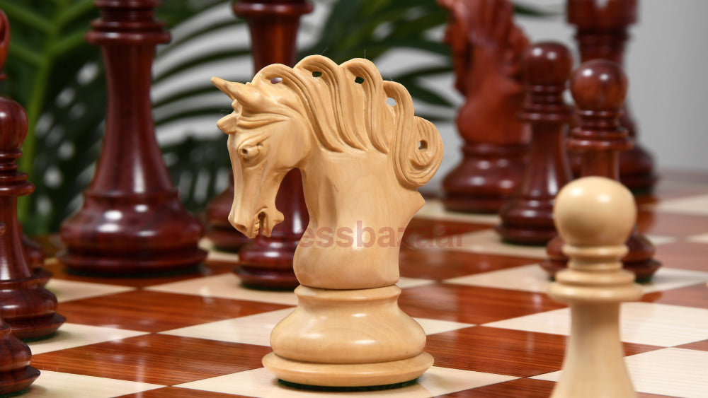 Schachspiel - Pegasusritter Staunton Schachfigurenserie: Beschwerte handgefertigten Schachfiguren aus Rosenholz und Buchsbaumholz - König 116 mm Mit Einem Schachbrett